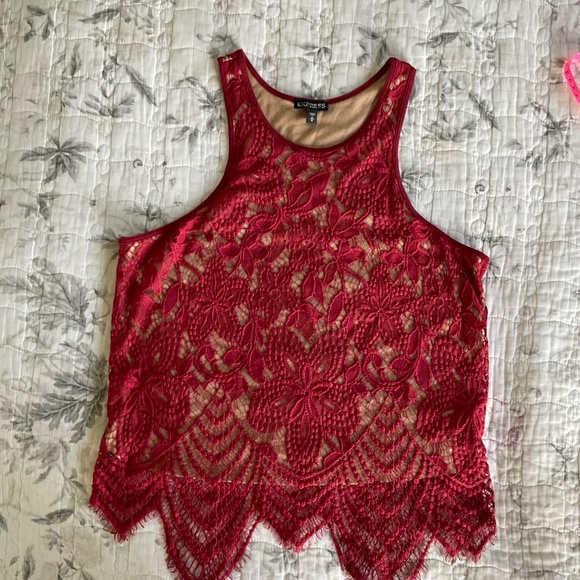 Express Lace Tank Top Medium Gorgeous Detail - Picture 3 of 8